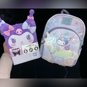 Kuromi Loungefly journal and backpack bundle.